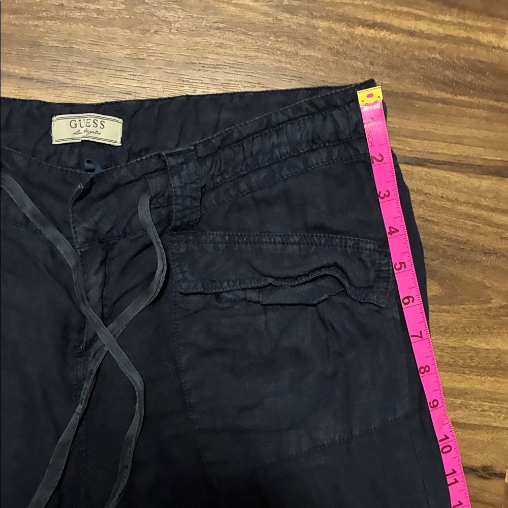 Navy Blue Drawstring Cargo Pants - Picture 3 of 8